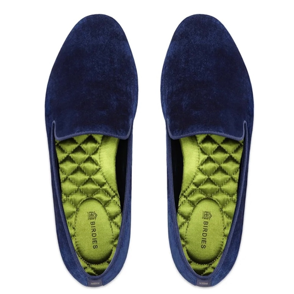 BIRDIES STARLING BLUE VELVET FLAT BALLET SIZE 12 NWOT MEGHAN MARKLE